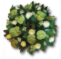 Coroana funerara rotunda cu anthurium verde 2
